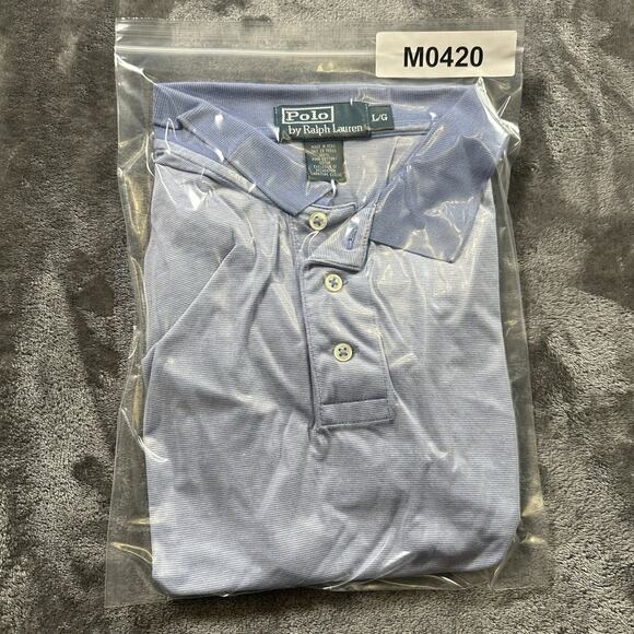 Polo Ralph Lauren Shirt Mens Large Blue‎ Striped Classic Fit Polo Rugby Preppy - Picture 8 of 8